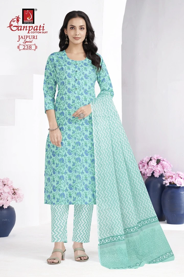 Ganpati Jaipuri Special Vol 10 Pure Cotton Wholesale Readymade Salwar Suit Catalog — Wholesale Salwar Suits, Ganpati wholesale from Surat — view 14